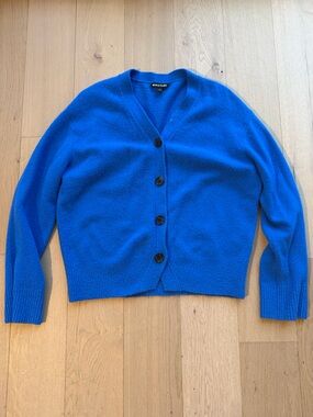 Whistles Royal Blue V-Neck Button Cardigan
